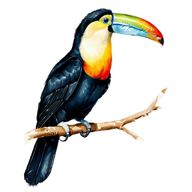 Free transparent PNG: Toucan Watercolor Style Transparent PNG – Gentle Illustration for Design & Art