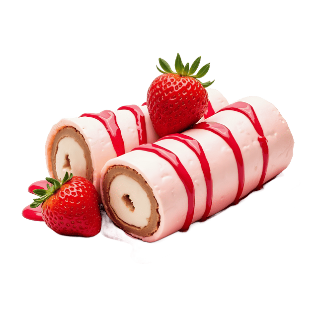 Free transparent PNG: Rolled Ice Cream with Strawberry Drizzle  Dessert Clipart, free downloadable png