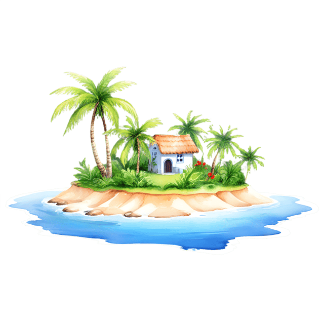 Free transparent PNG: Island Landscape with Transparent Background PNG