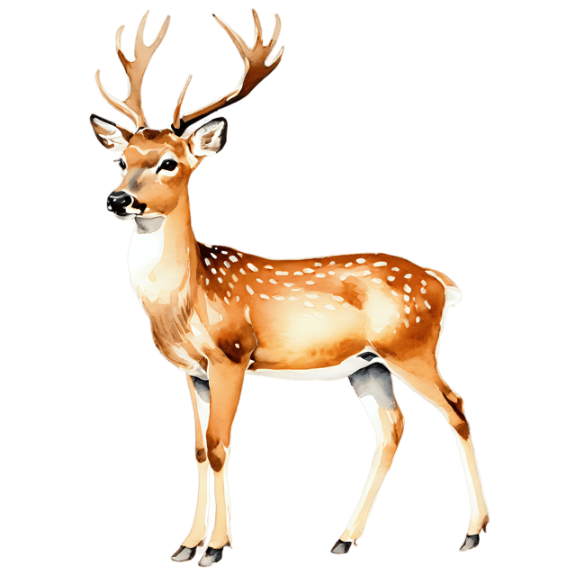 Free transparent PNG: Watercolor Deer PNG – Transparent Background Wildlife Illustration