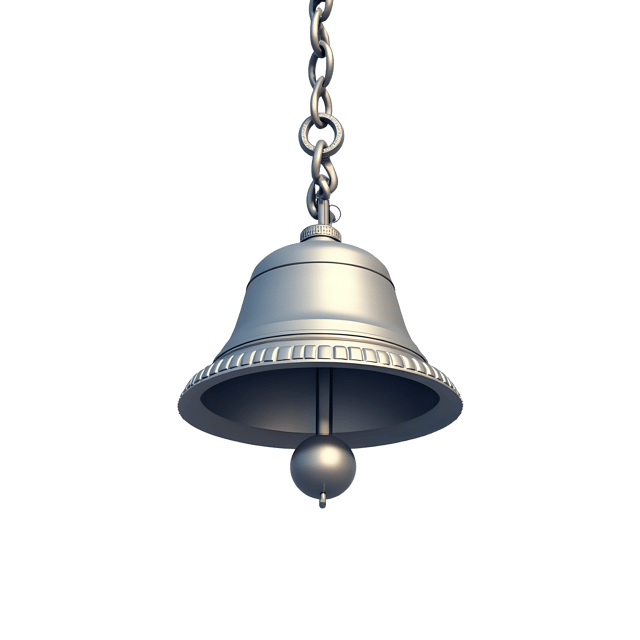 Free transparent PNG: Silver Sleigh Bell PNG with Delicate Chain and Intricate Details for Holiday and Decorative Uses