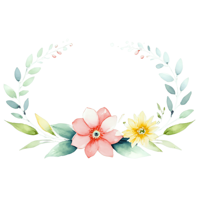 Free transparent PNG: Spring Floral Watercolor Ornament PNG – Transparent Background Illustration