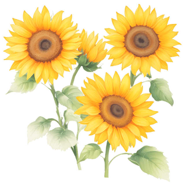 Free transparent PNG: Sunflowers Blooming PNG Transparent Background Floral Design