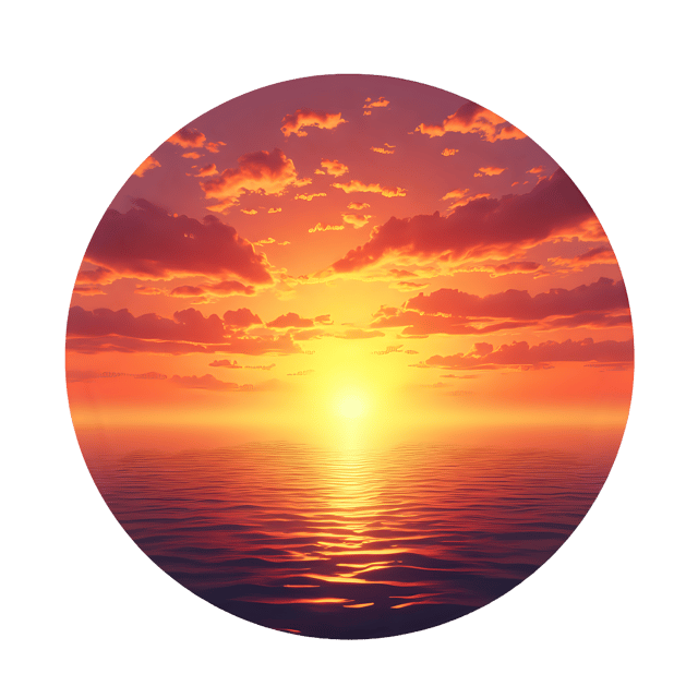 Free transparent PNG: Radiant Sunrise Painting with Fiery Colors and Transparent Background