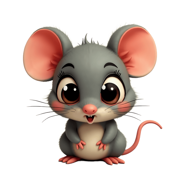 Free transparent PNG: Big-Eyed Mouse PNG with Transparent Background for Cute Animal Art and Crafts