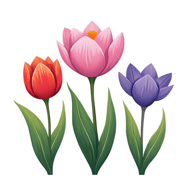 Free transparent PNG: Tulip and Crocus PNG Clipart  Beautiful Spring Blooms for Gardening  Decor