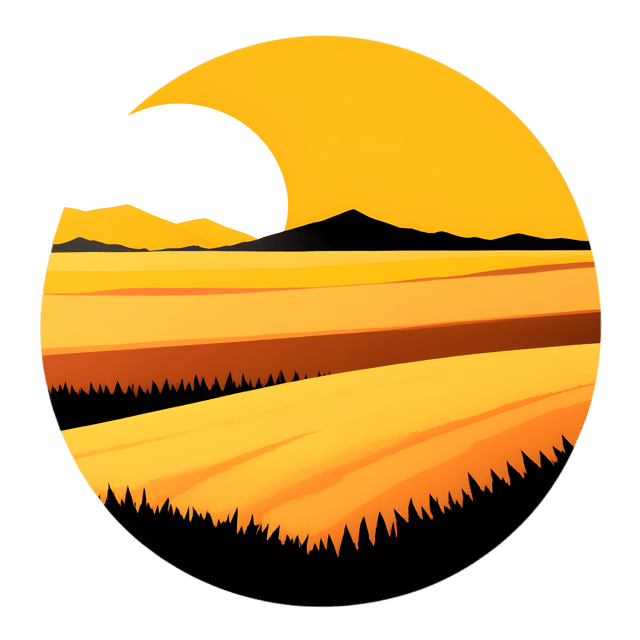 Free transparent PNG: Golden Fields with Setting Sun Transparent PNG Background