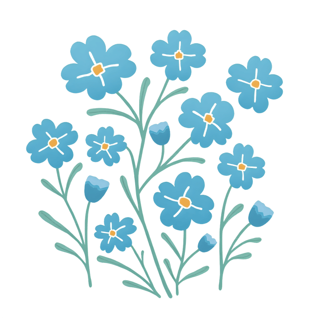 Free transparent PNG: Pale Blue Forget-Me-Not PNG with Transparent Background for Floral Design