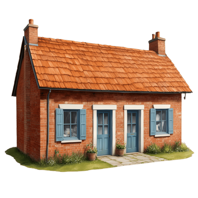 Free transparent PNG: Old Brick Cottage PNG with Transparent Background for Vintage Home Decor