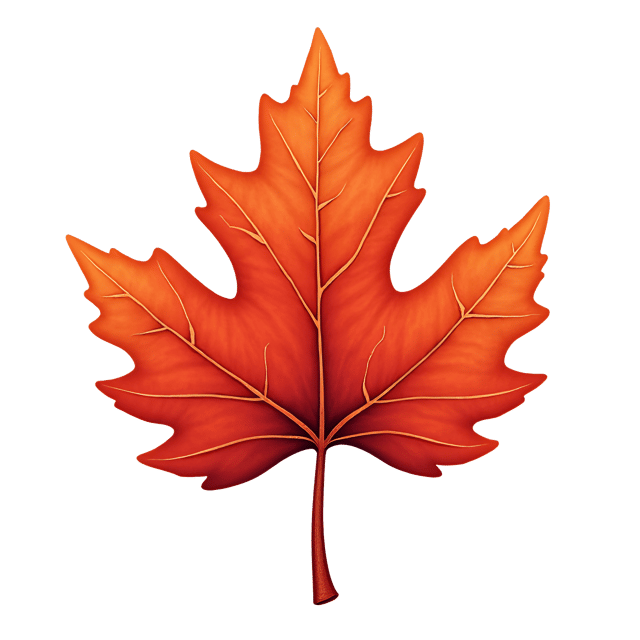 Free transparent PNG: Copper Red Elm Leaf Illustration with Rough Bark Texture and Whimsical Cartoon Style