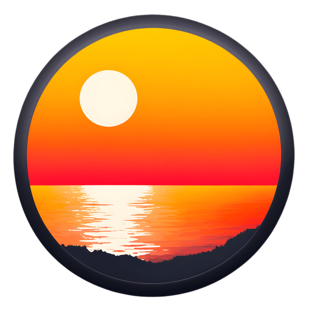 Free transparent PNG: Sunset Colors in a Round Border - Transparent PNG