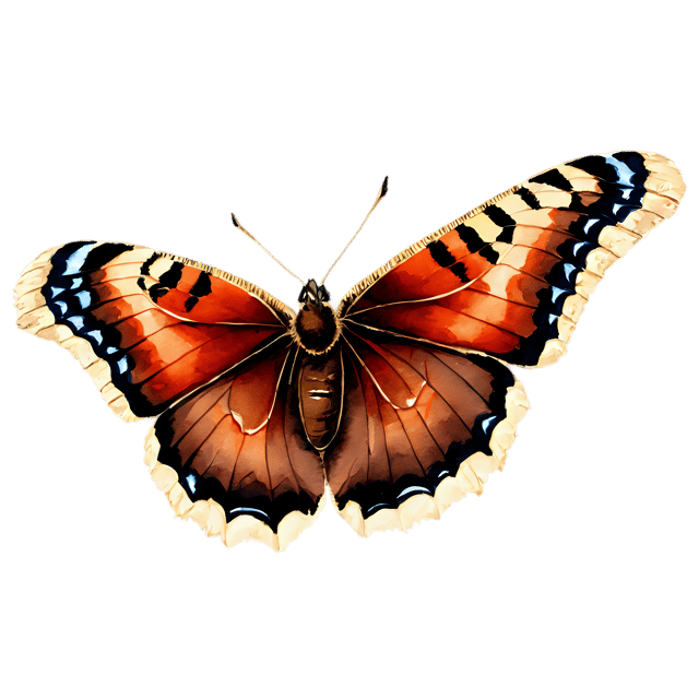 Free transparent PNG: Mourning Cloak Butterfly Watercolor Style Transparent PNG – Nature Clipart