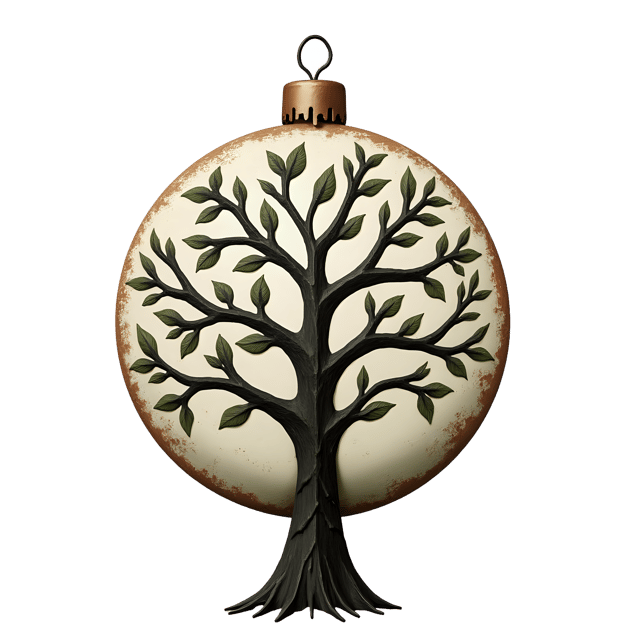 Free transparent PNG: Vintage Tree Ornament  Faded Paint Design, free download png