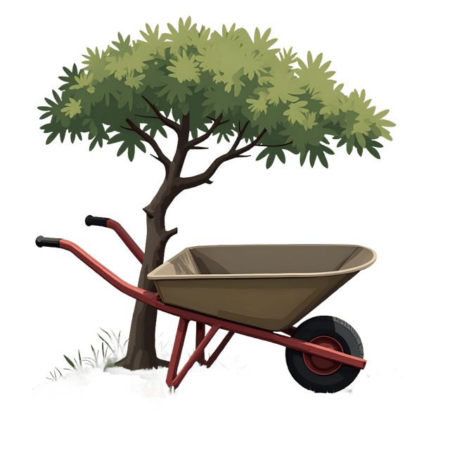 Free transparent PNG: Garden Wheelbarrow Under Tree Branch  Nature Clipart, free transparent png download