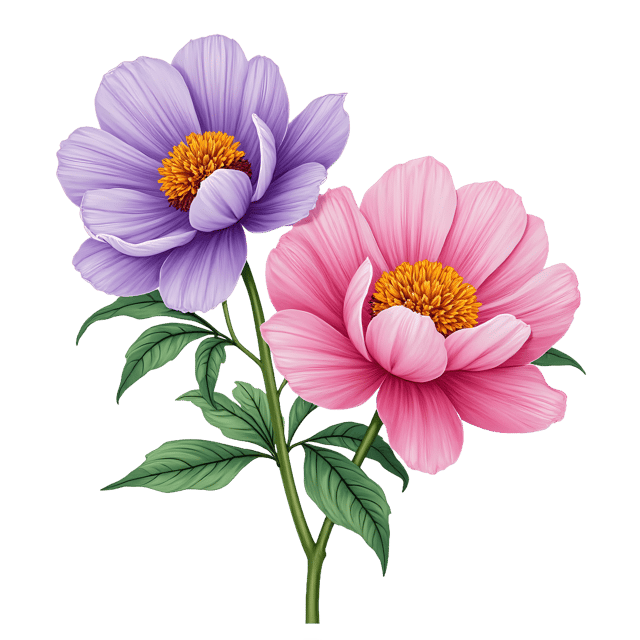 Free transparent PNG: Peony and Lilac PNG  Elegant Flower Design for Garden Decor  Crafts