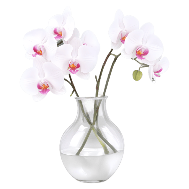 Free transparent PNG: Elegant Orchids in Glass Vase PNG