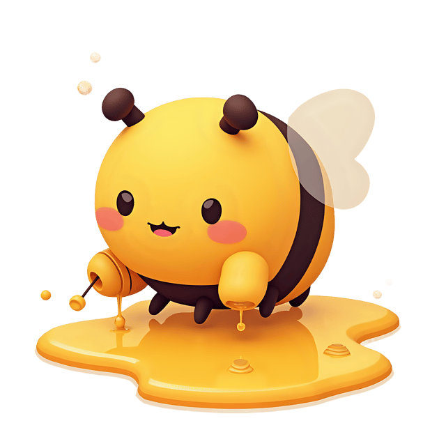 Free transparent PNG: Sweet Amigurumi Bee Collecting Honey PNG