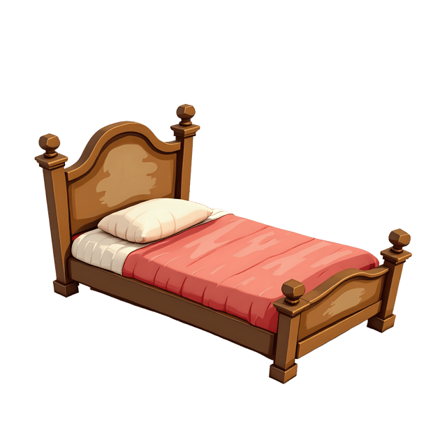 Free transparent PNG: Vintage Cartoon Bed PNG Clipart  Ideal for Design Projects  Decor