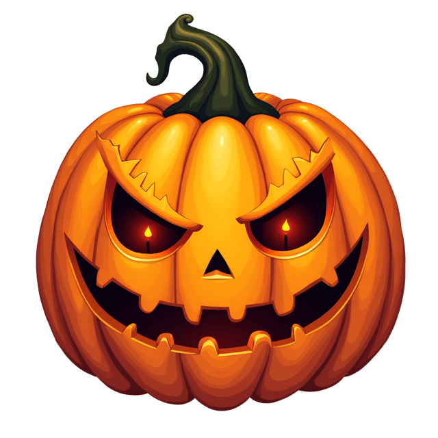 Free transparent PNG: Eerie Jack-O-Lantern Carved Scary Face Clipart with Flickering Candle Inside