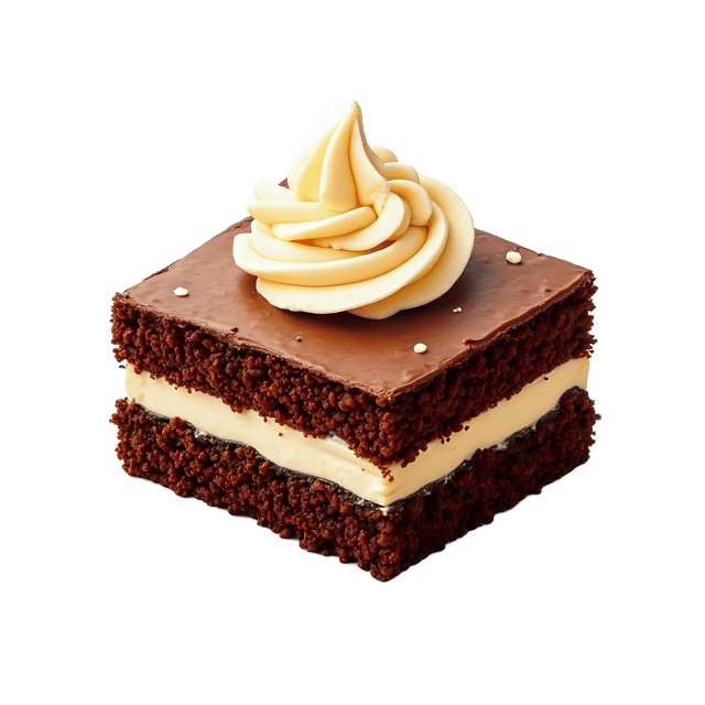 Free transparent PNG: Tiny Chocolate Cake PNG with Vanilla Frosting