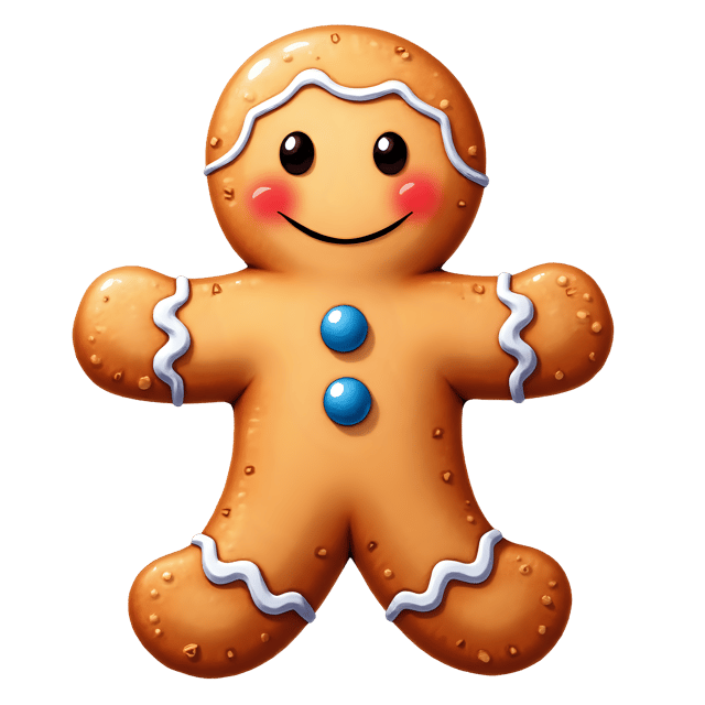 Free transparent PNG: Cute Gingerbread Man Cookie with Icing PNG Transparent Background