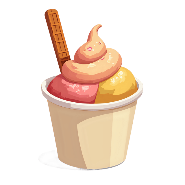 Free transparent PNG: Gelato Cup with Waffle Stick  Dessert Clipart, free download png