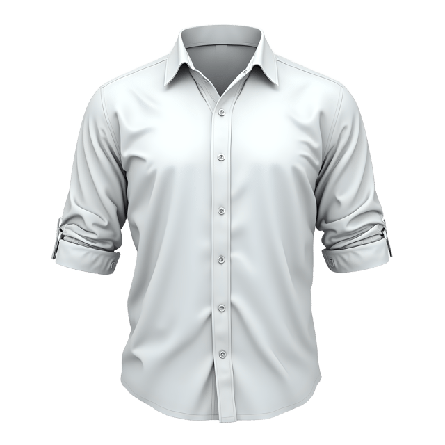 Free transparent PNG: Classic White Button-Up Shirt with Tailored Sleeves PNG