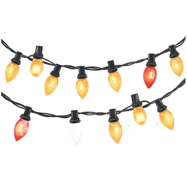 Free transparent PNG: Christmas Lights Pencil Sketch Illustration for Holiday Decor and Crafting