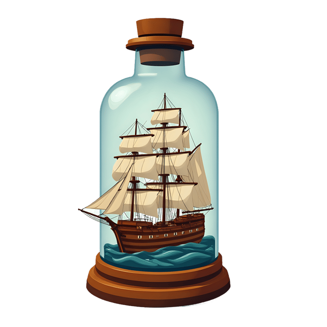 Free transparent PNG: Ship in a Bottle PNG  Unique Nautical Decor for Home or Office