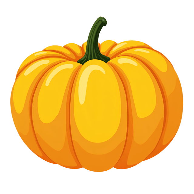 Free transparent PNG: Large Yellow Pumpkin Clipart with Ribbed Exterior and Soft Orange Flesh