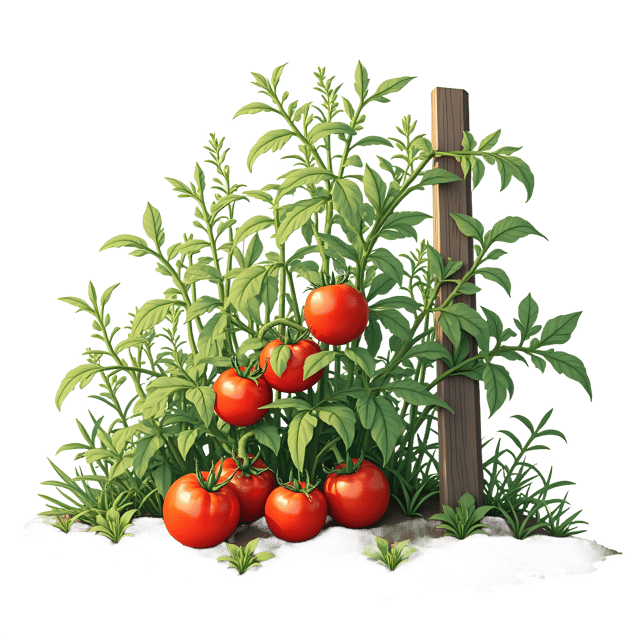 Free transparent PNG: Tomato Plant Beside Fence  Garden Clipart, free downloadable png