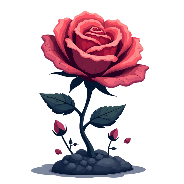 Free transparent PNG: Gothic Roseblooming in Darkness with Transparent Background PNG