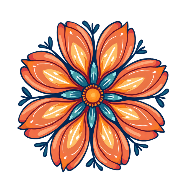 Free transparent PNG: Boho Flower Swirl  Artistic Clipart Design, Free PNG Download