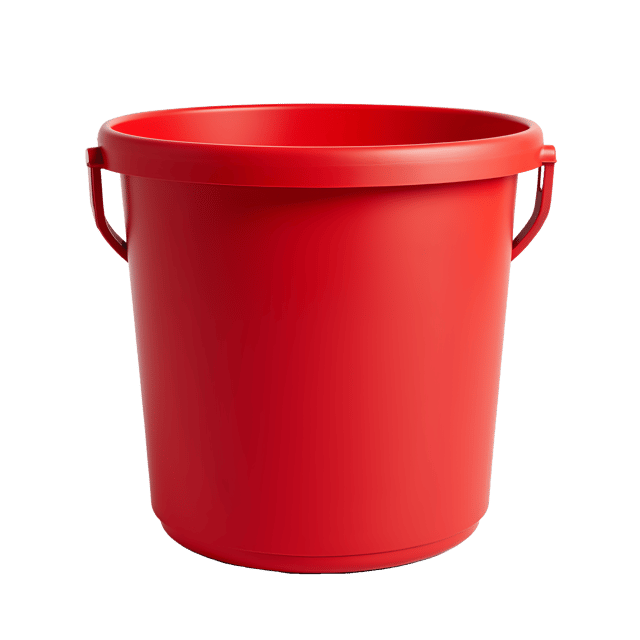 Free transparent PNG: Red Plastic Bucket with Handles Realistic Illustration on White Background