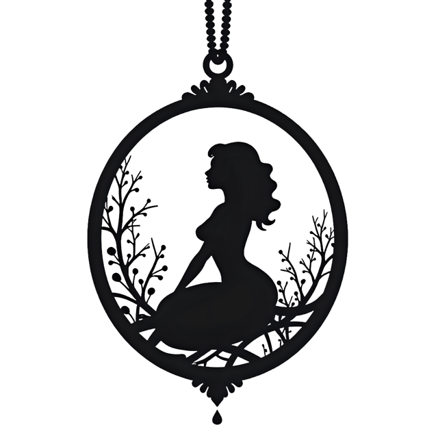 Free transparent PNG: Lady Silhouette Inside Decorative Pendant  Elegant Clipart Design, Free PNG Download