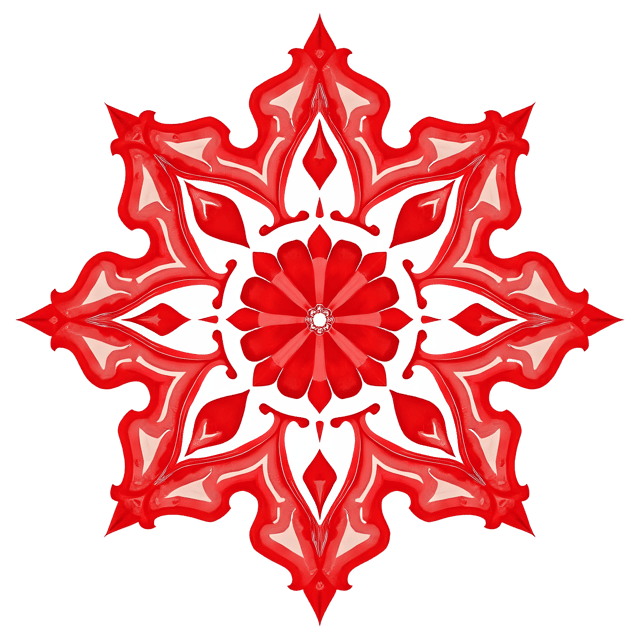 Free transparent PNG: Symmetrical Bright Red Decorative Design with Detailed Threadwork