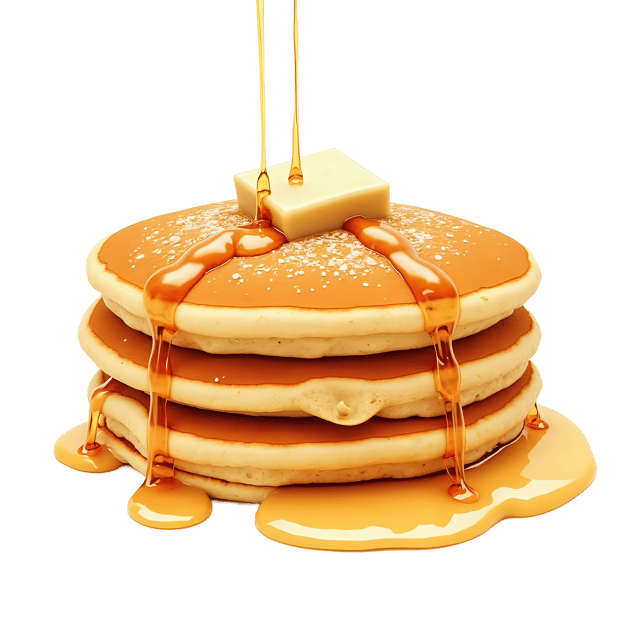 Free transparent PNG: Golden Buttermilk Pancake PNG with Syrup and Flaky Texture on Transparent Background