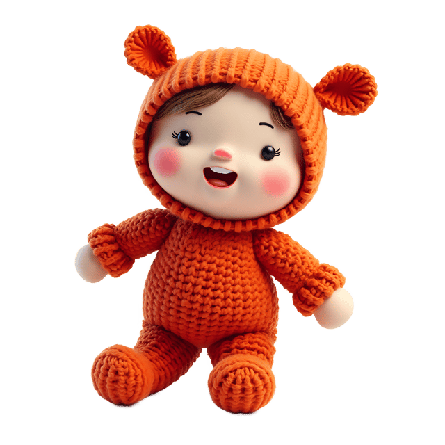 Free transparent PNG: Hand-Knitted Doll PNG with Transparent Background for Crafting and Decor