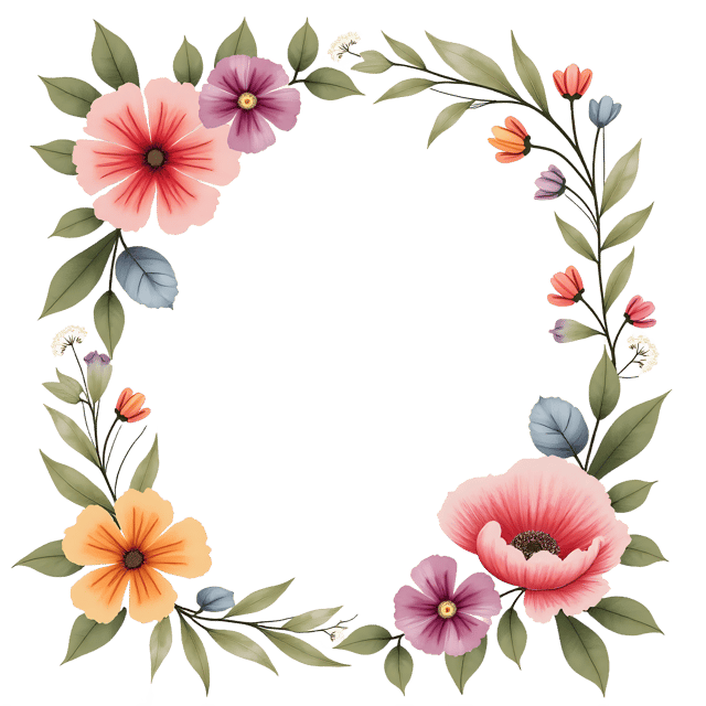 Free transparent PNG: Floral Watercolor Frame PNG Clipart  Perfect for Artistic Designs  Crafts