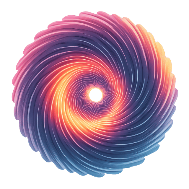 Free transparent PNG: 3D Swirling Vortex PNG with Dynamic Color Transitions and Transparent Background