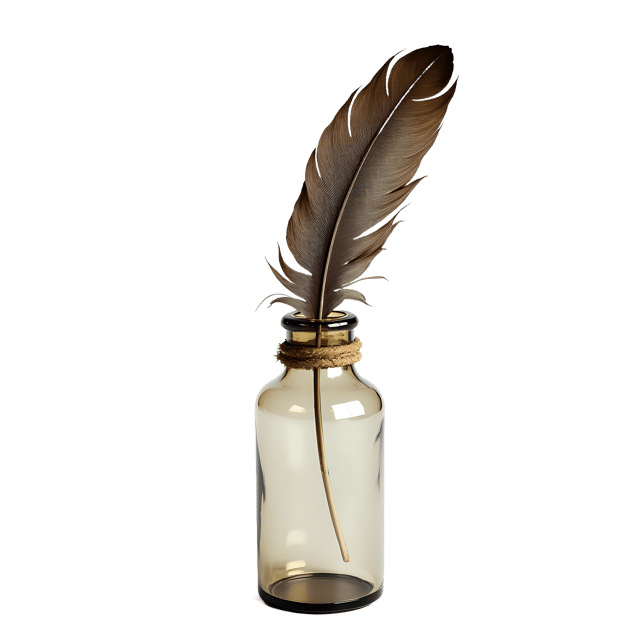 Free transparent PNG: Feather in a Bottle PNG Clipart  Unique Design Element for Projects