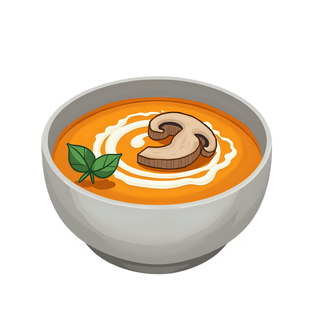 Free transparent PNG: Creamy Mushroom Soup  Classic Comfort Food Clipart, free transparent png download