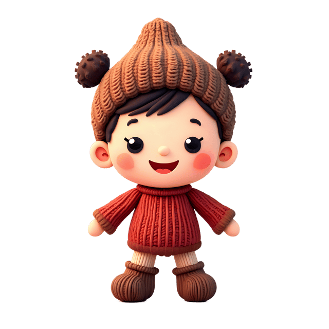 Free transparent PNG: Knitted Doll PNG with Transparent Background for Crafting and Clipart Uses