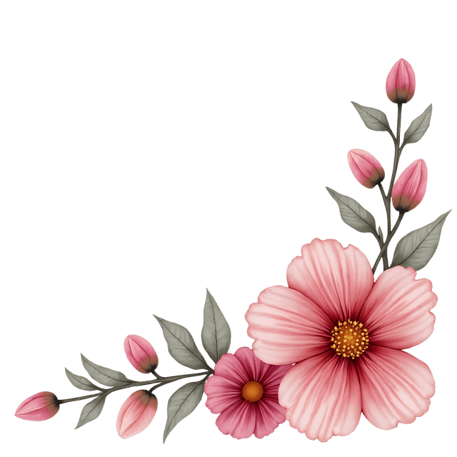 Free transparent PNG: Corner Floral Piece  Dusty Glow Clipart, free transparent png download