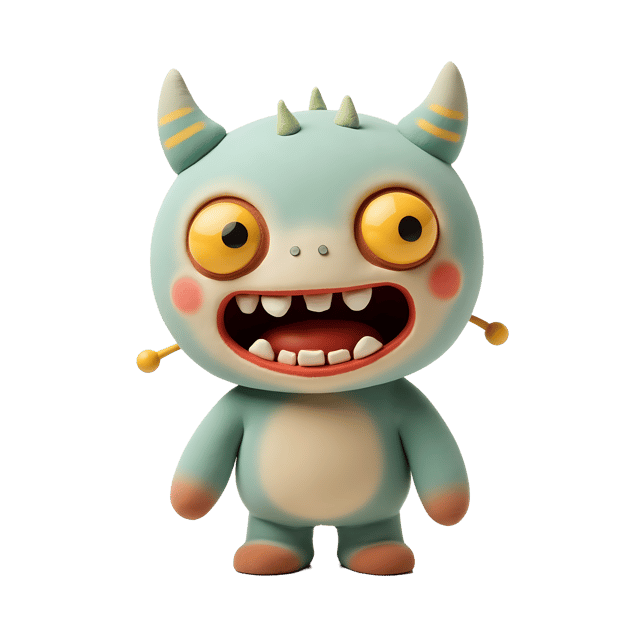 Free transparent PNG: Pastel Monster Doll with Friendly Eyes PNG for Nursery and Craft Projects