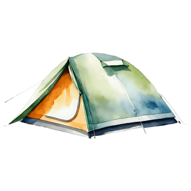 Free transparent PNG: Watercolor Camping Tent Transparent PNG – Gentle Illustration for Designers & Creators