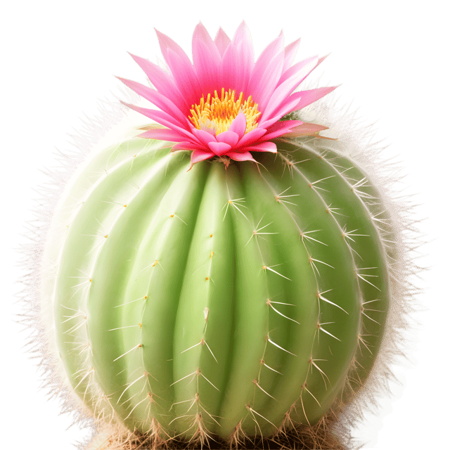 Free transparent PNG: Ferocactus Cactus PNG with Transparent Background for Botanical Art and Design