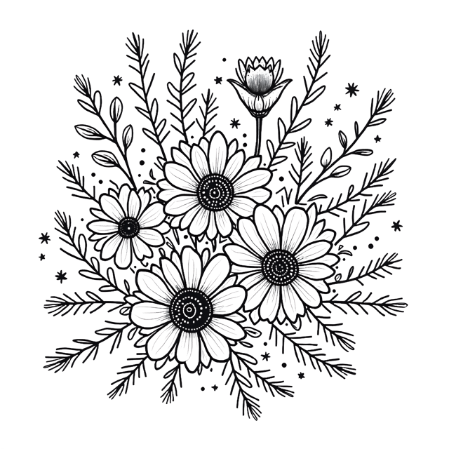 Free transparent PNG: Boho Floral Spray  Unique Art Design, free download png