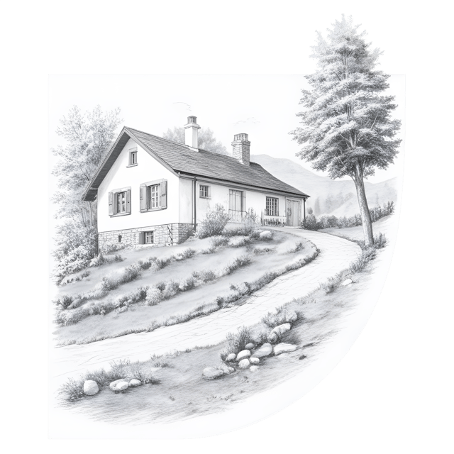 Free transparent PNG: Hillside Cottage PNG with Transparent Background for Artistic and Decorative Uses