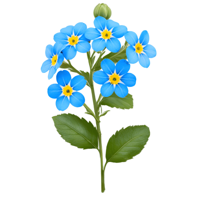 Free transparent PNG: Forget-Me-Not Flower PNG with Transparent Background for Floral Design and Clipart